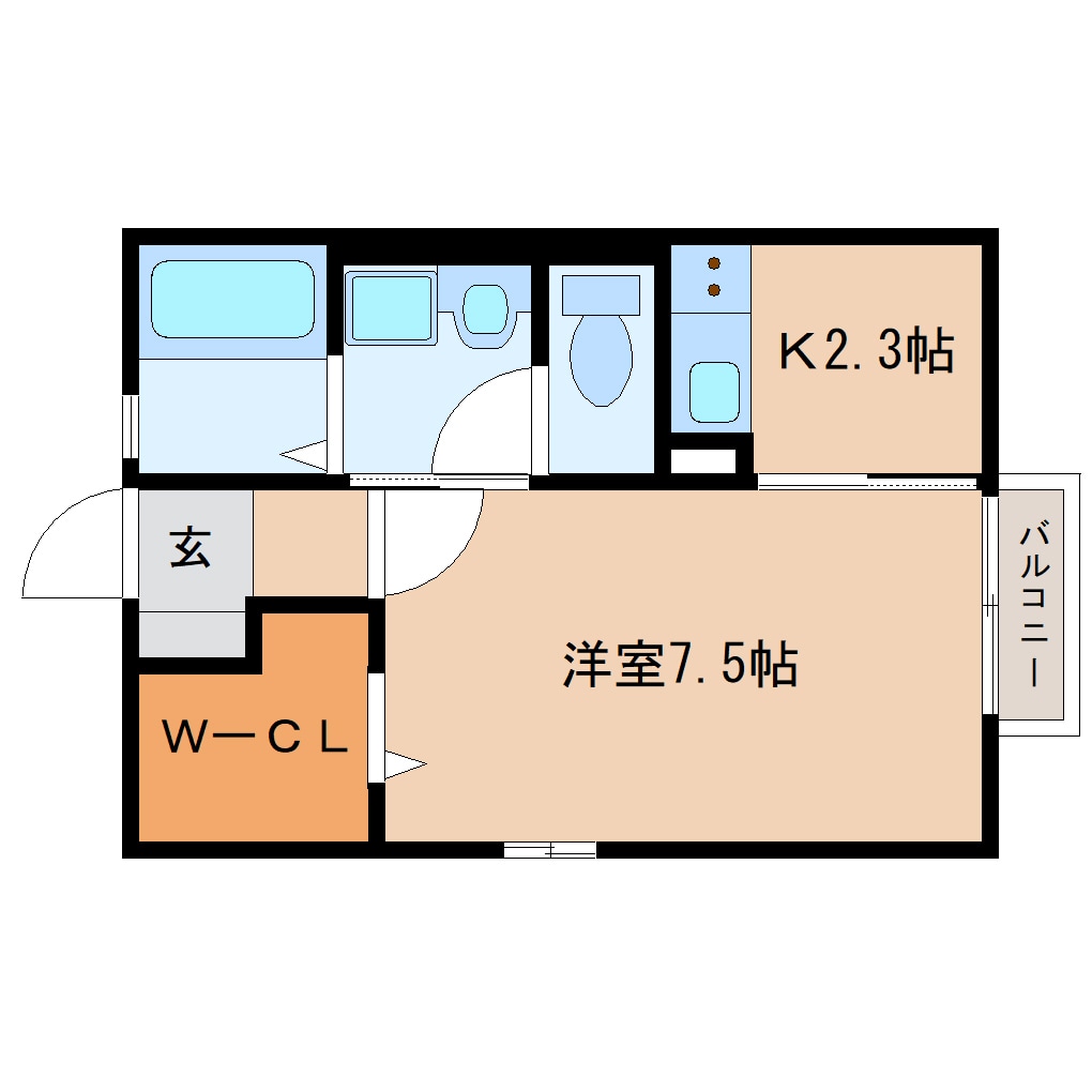 草薙駅 徒歩4分 2階の物件間取画像