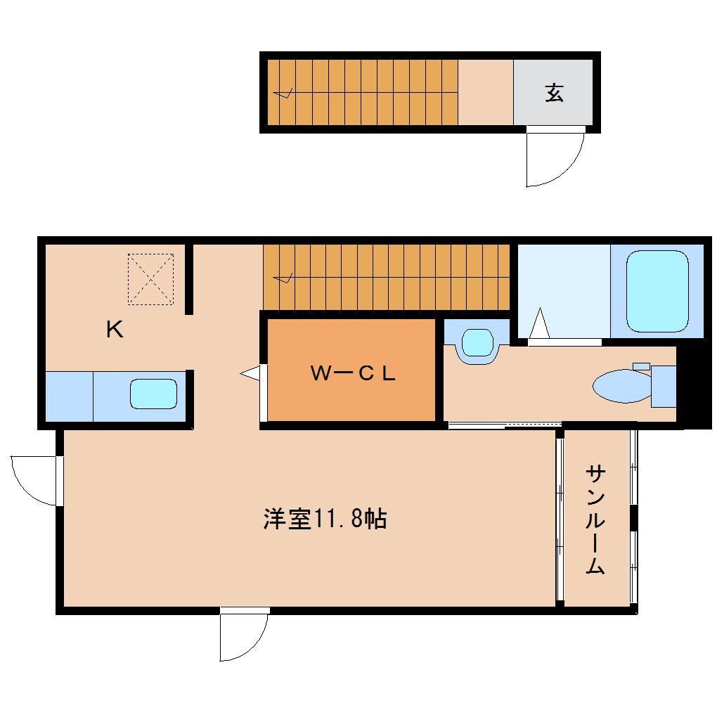 県総合運動場駅 徒歩3分 2階の物件間取画像