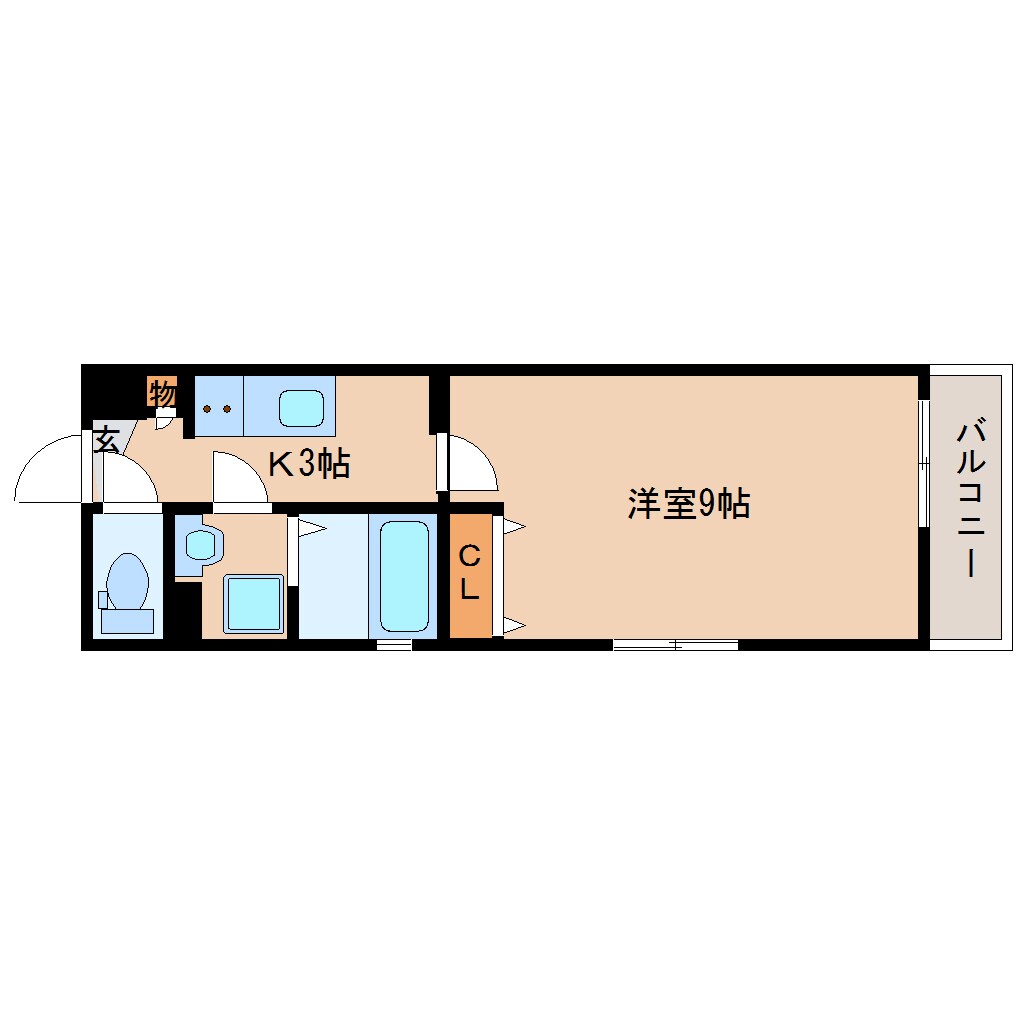 草薙駅 徒歩8分 2階の物件間取画像