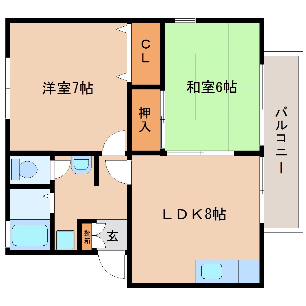 県総合運動場駅 徒歩24分 1階の物件間取画像