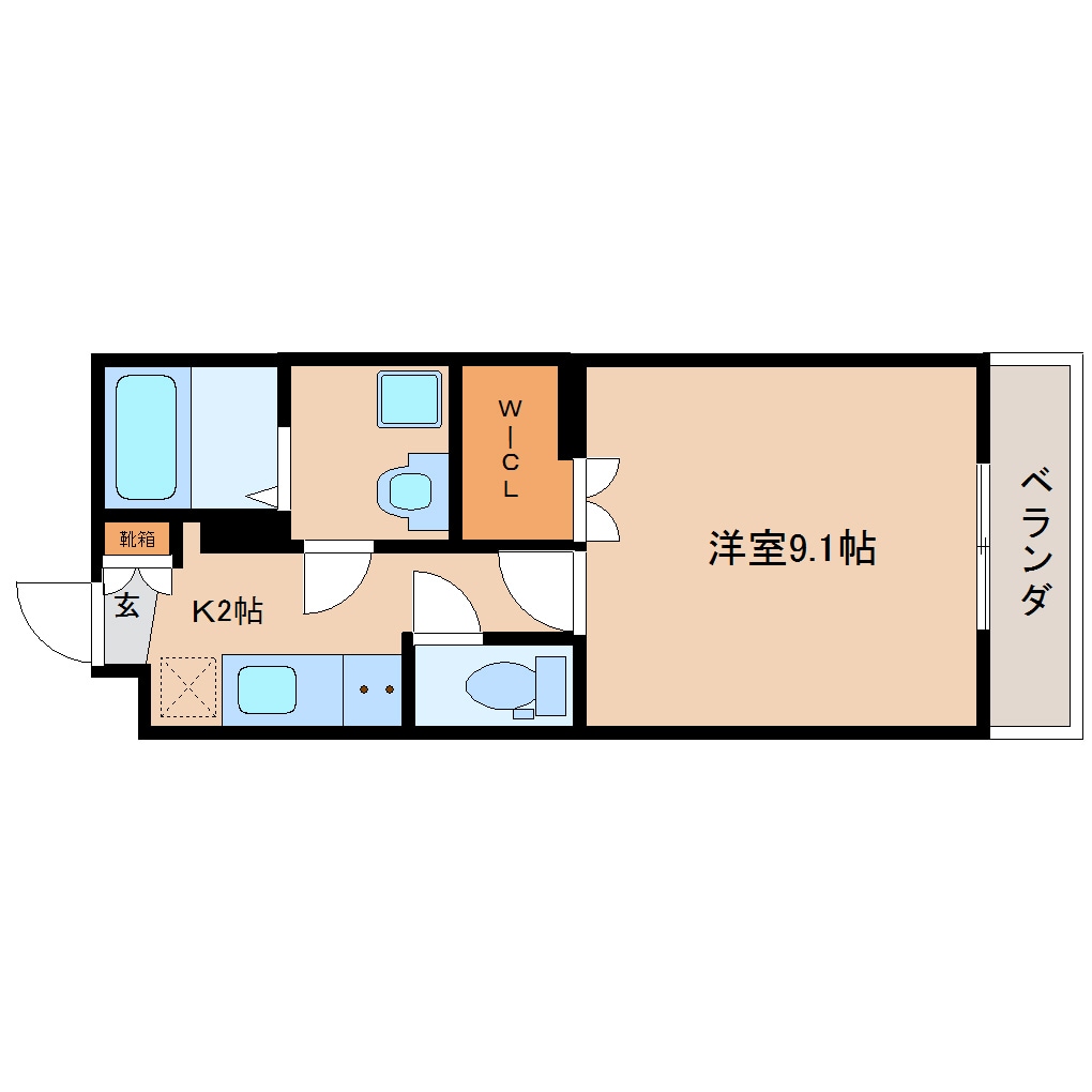 草薙駅 徒歩14分 4階の物件間取画像