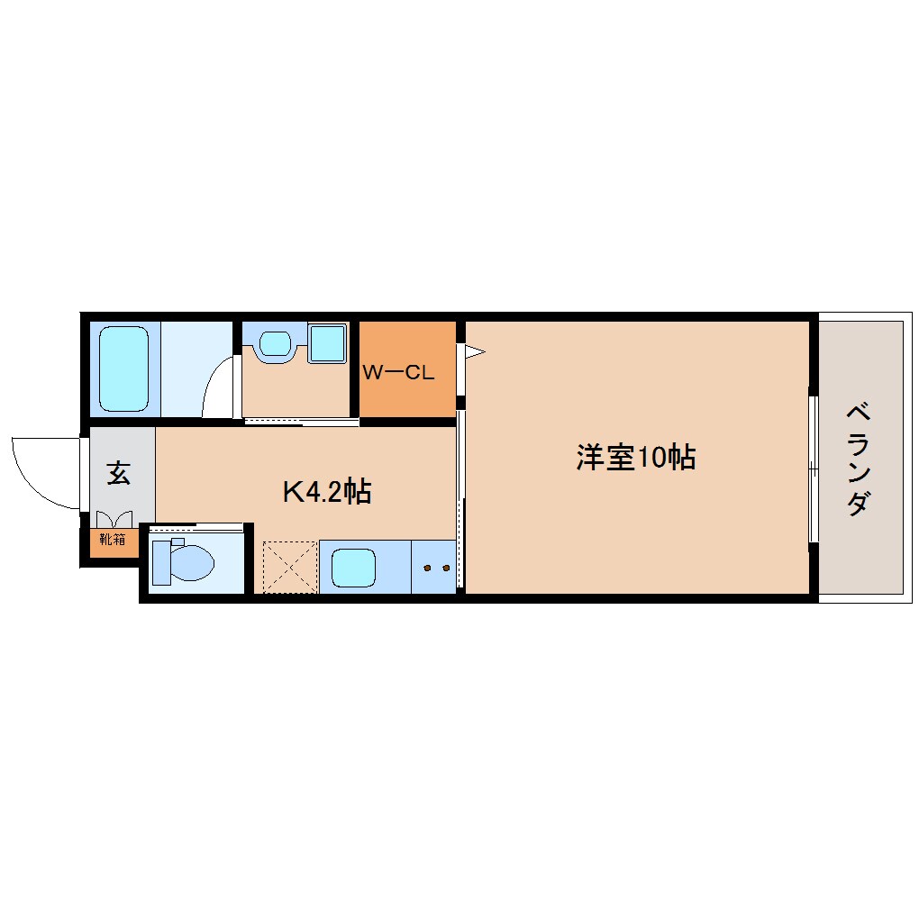 草薙駅 徒歩11分 3階の物件間取画像