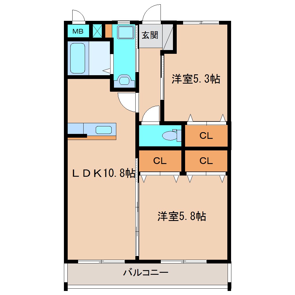 グラン城川の物件間取画像