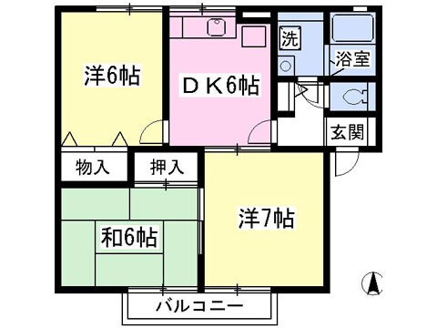 レグルス緑ケ丘の物件間取画像