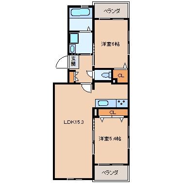 シダーフィールド平尾iの物件間取画像