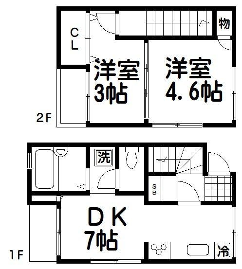 新高円寺駅 徒歩10分 1-2階の物件間取画像