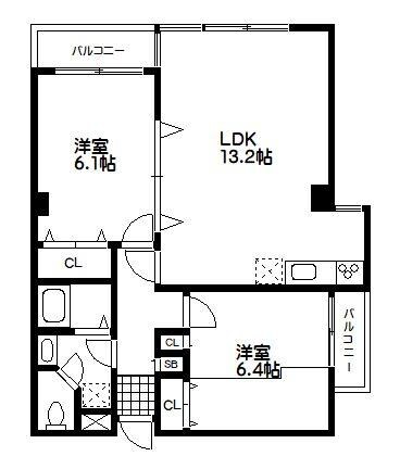 中野坂上駅 徒歩6分 2階の物件間取画像