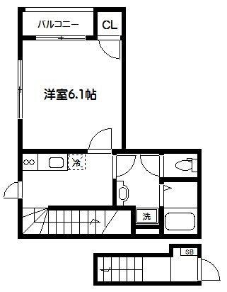 沼袋駅 徒歩14分 2階の物件間取画像