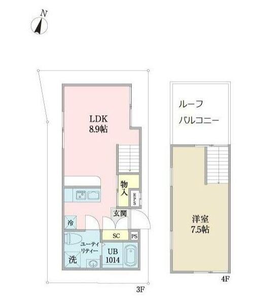 阿佐ケ谷駅 徒歩9分 3-4階の物件間取画像