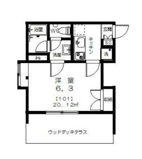 東中野駅 徒歩5分 1階の物件間取画像