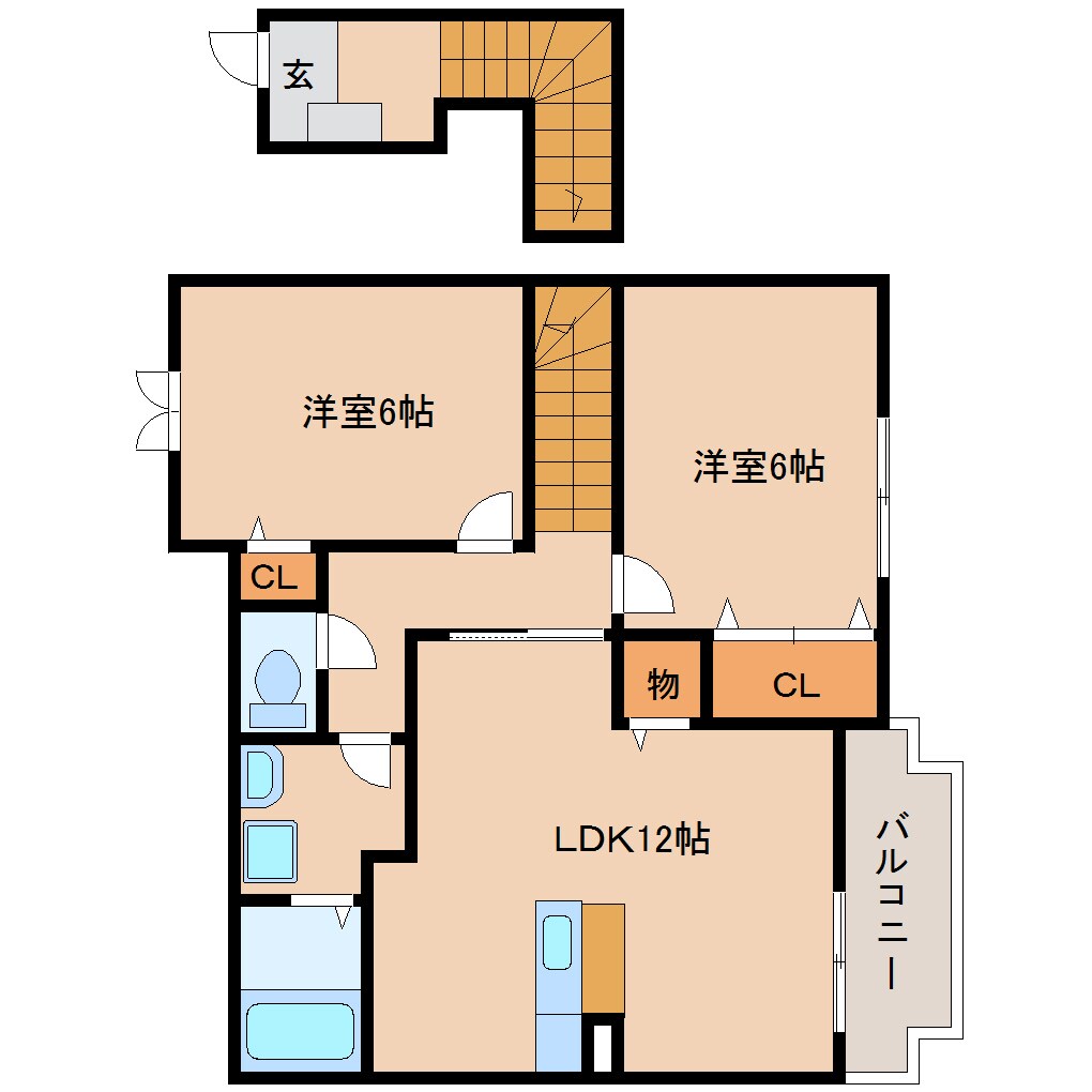 清水駅 バス15分  下野下下車：停歩6分 2階の物件間取画像