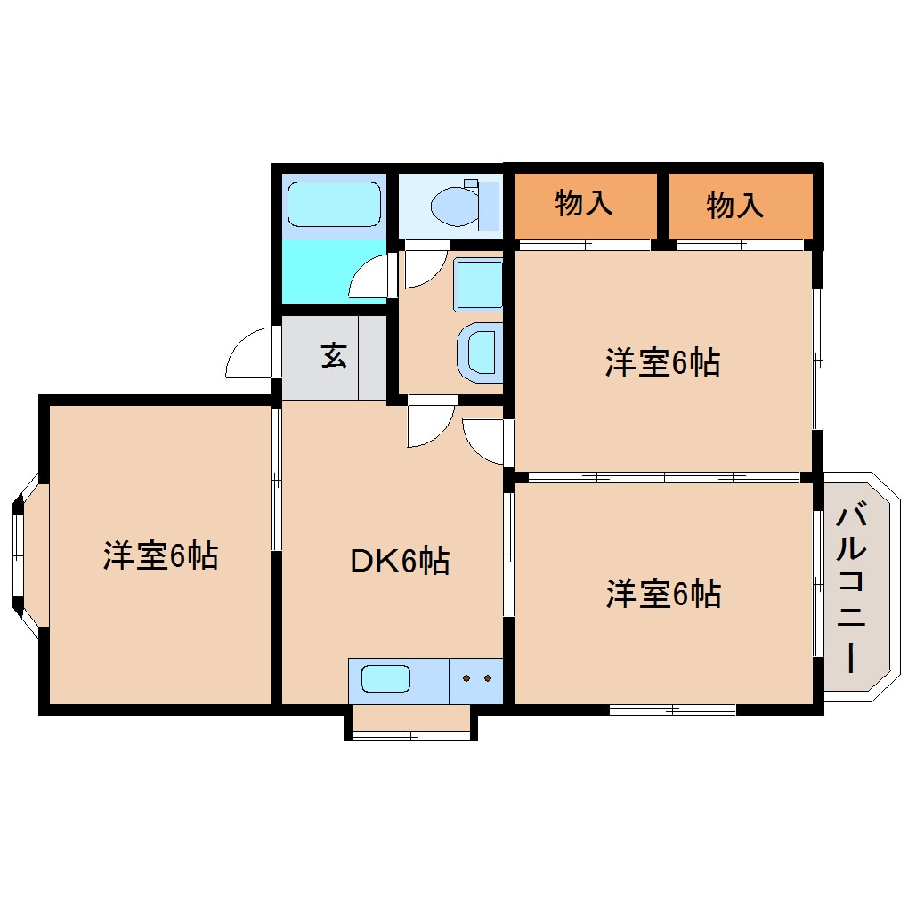 狐ケ崎駅 徒歩8分 2階の物件間取画像