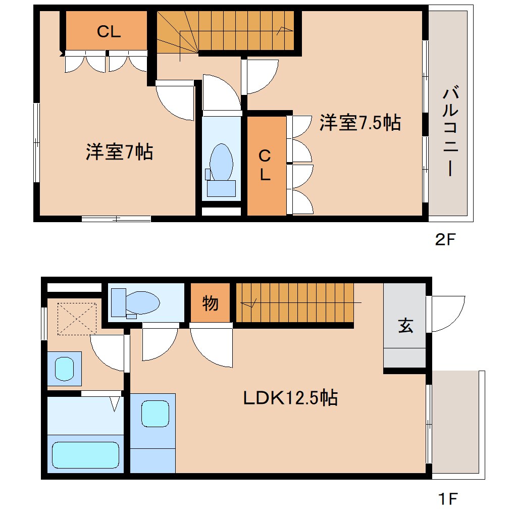 清水駅 バス24分  三保本町下車：停歩5分 1-2階の物件間取画像