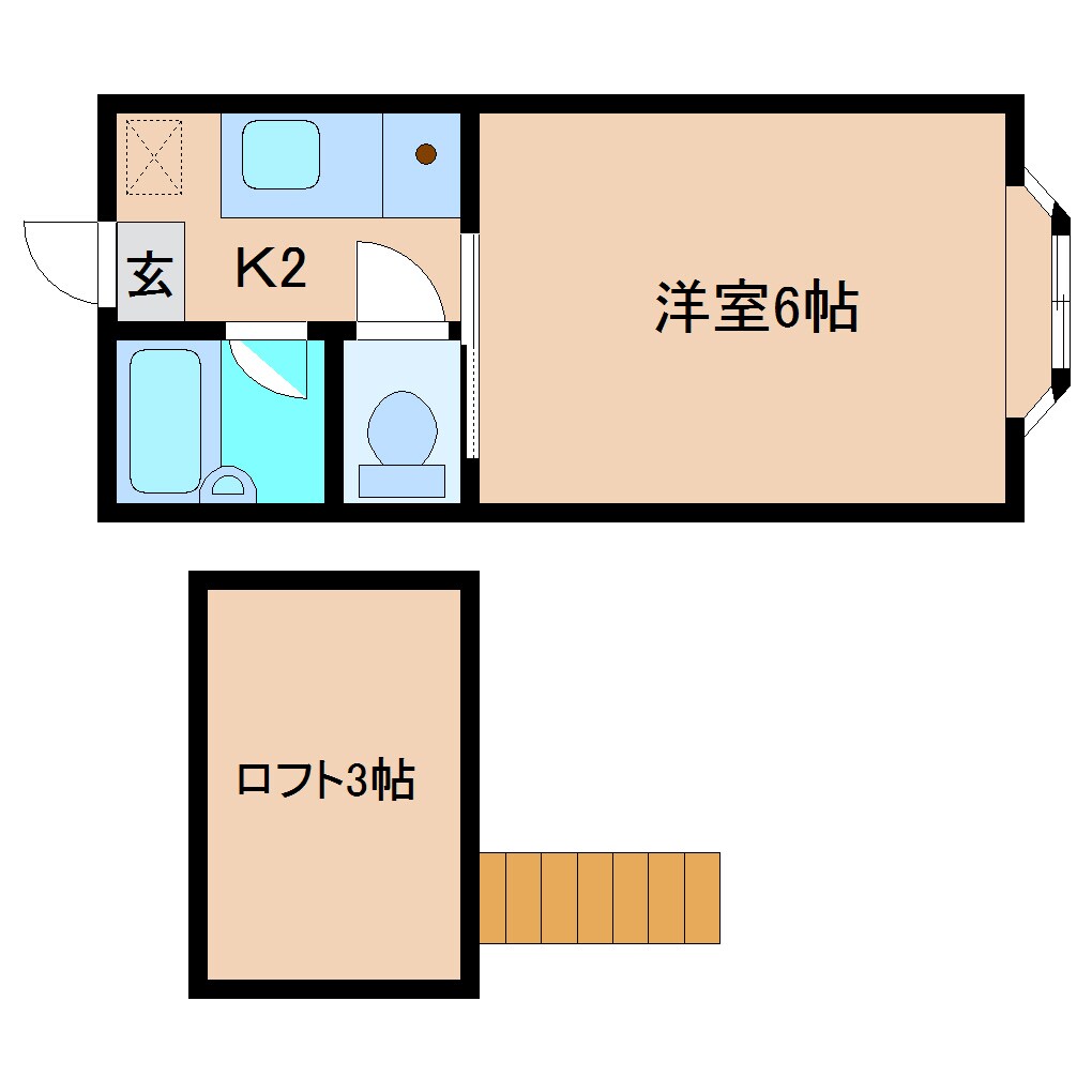 狐ケ崎駅 徒歩8分 2階の物件間取画像