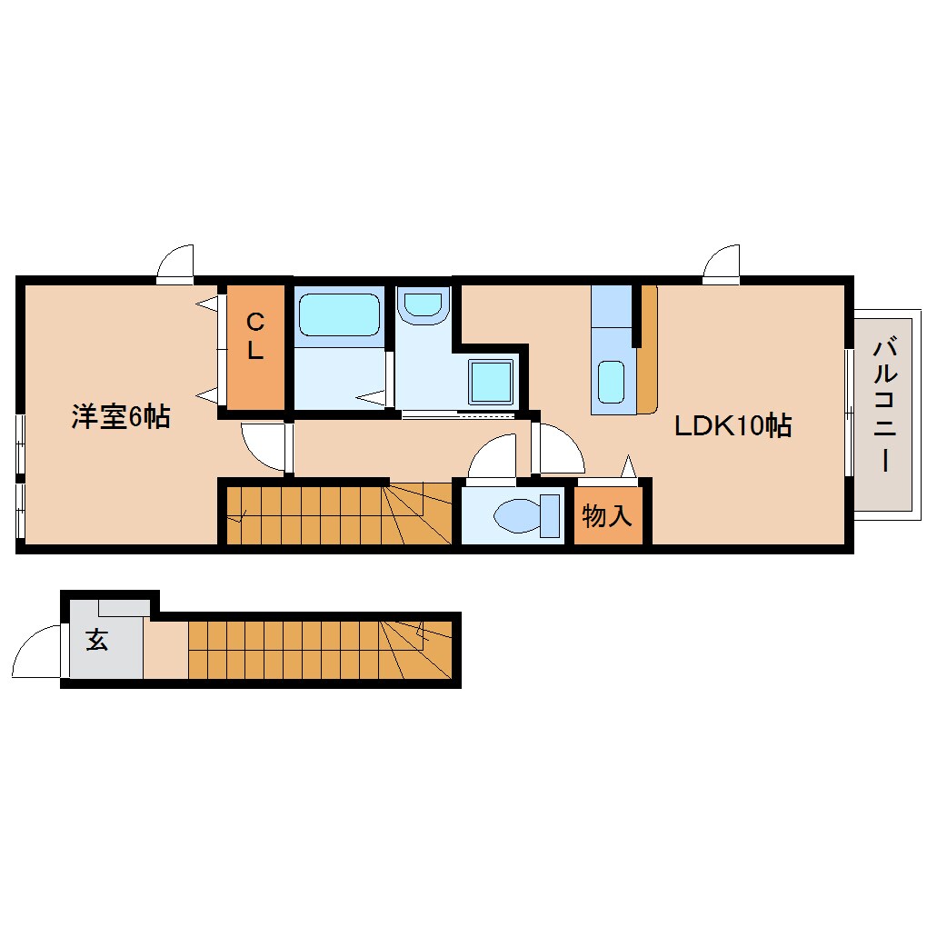 清水駅 バス13分  第六中学校前下車：停歩3分 2階の物件間取画像