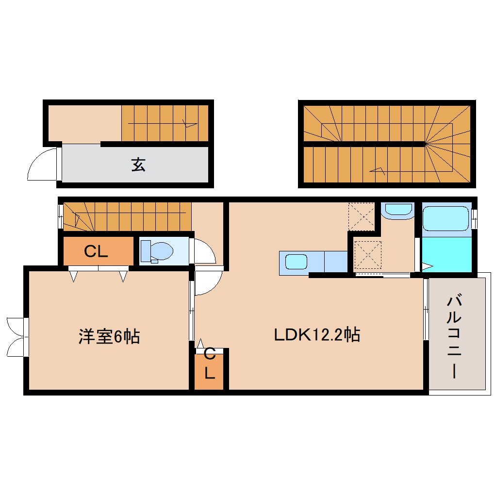 清水駅 バス9分  クミアイ化学前下車：停歩15分 3階の物件間取画像