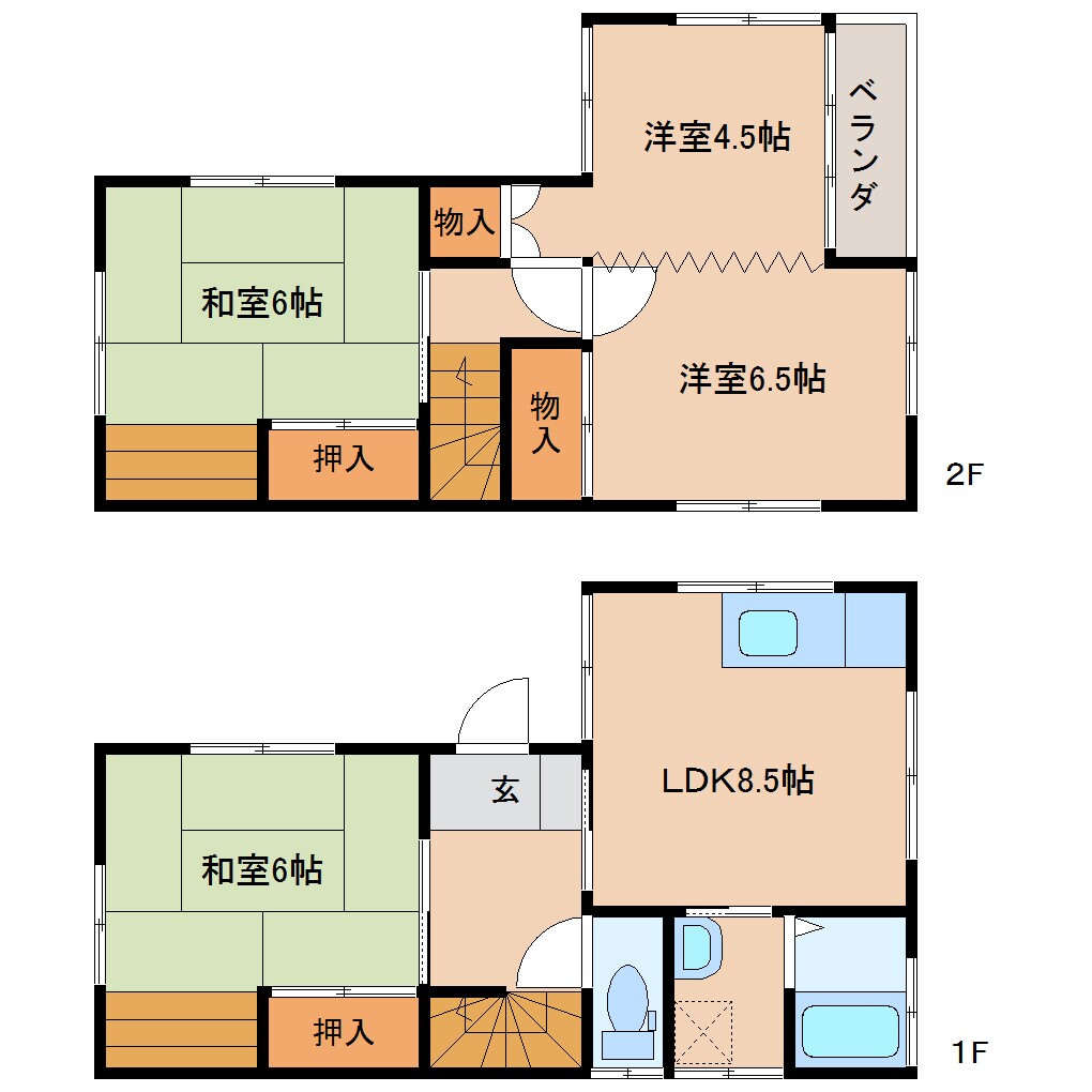 新清水駅 バス18分  殿沢下車：停歩4分 1-2階の物件間取画像