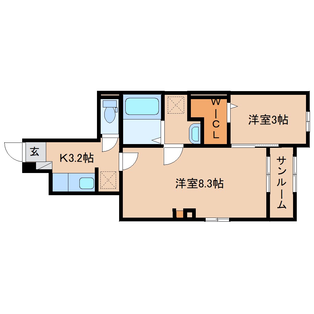 狐ケ崎駅 徒歩24分 1階の物件間取画像