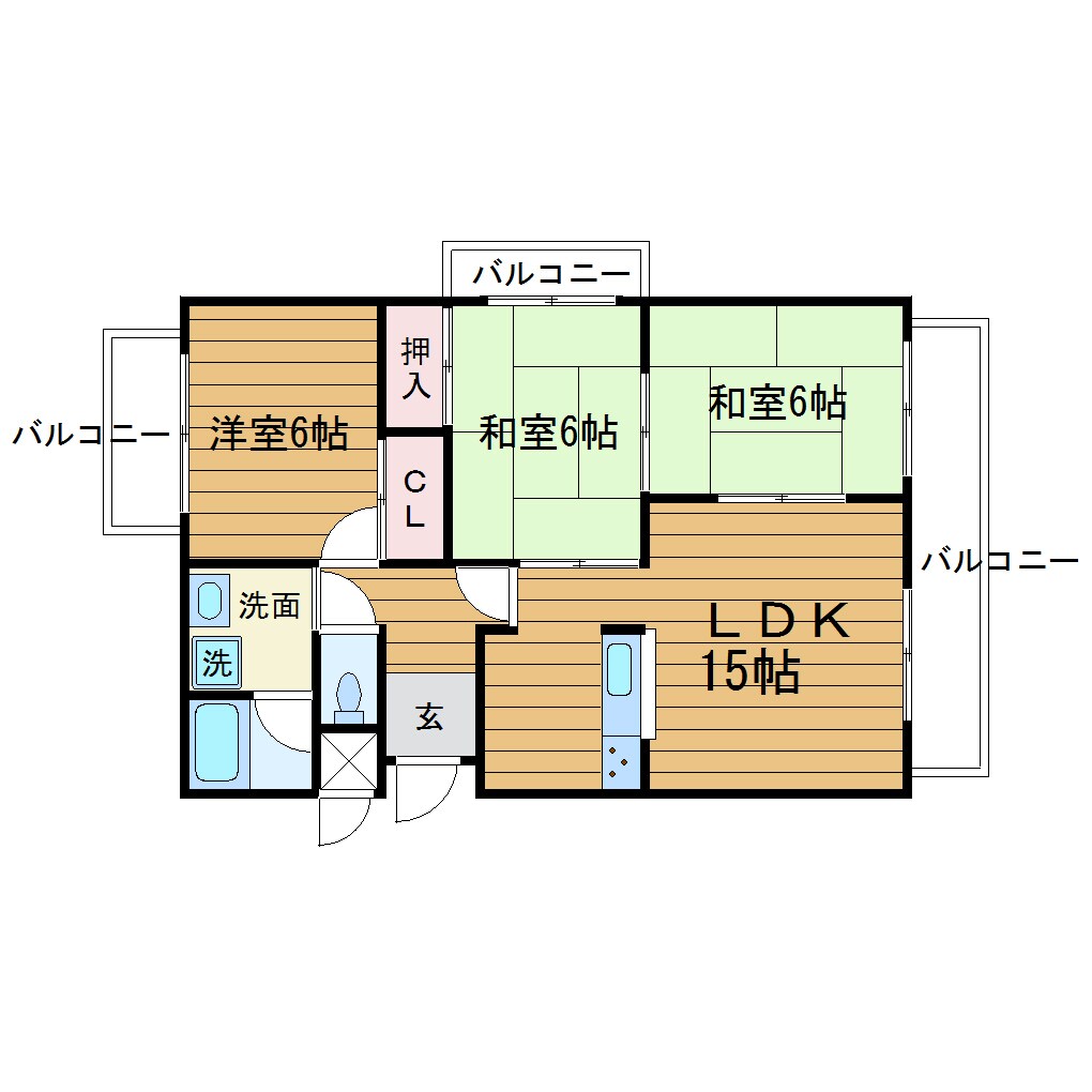 三杉プチシャトーの物件間取画像