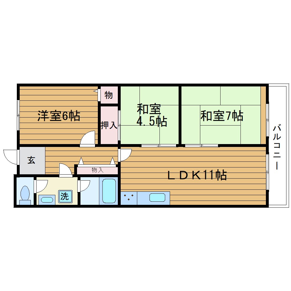 クリスタルコート東正雀の物件間取画像