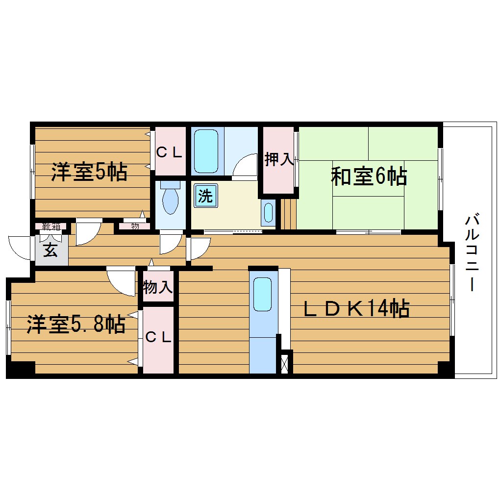 千里五月が丘ハイツⅢ番館の物件間取画像