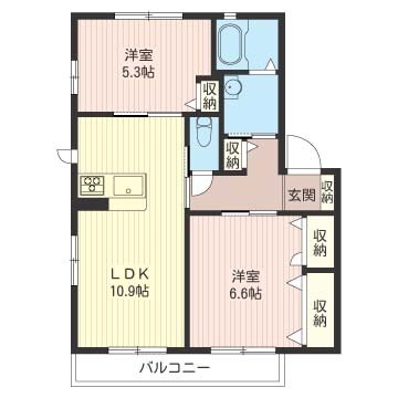 メビュースタウン７Ｂの物件間取画像