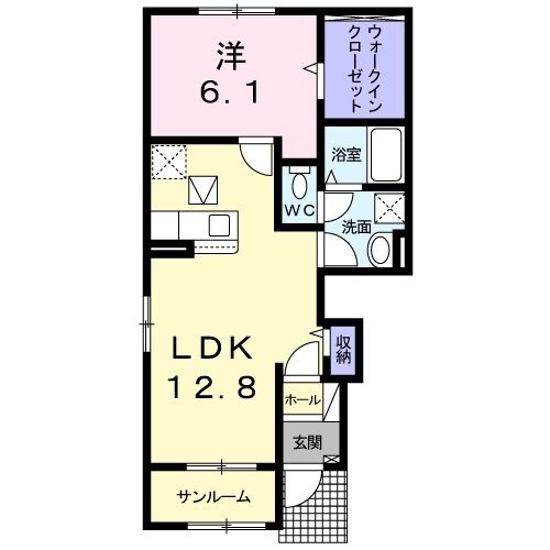 西牟田駅 徒歩61分 1階の物件間取画像