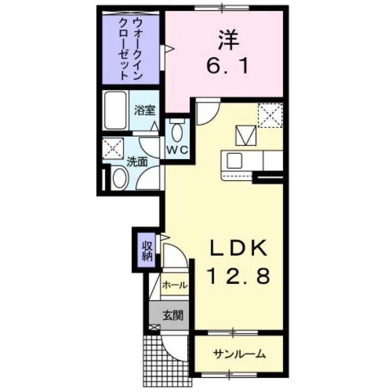 西牟田駅 徒歩61分 1階の物件間取画像