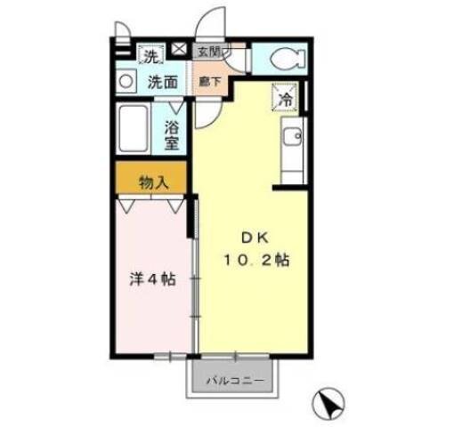 蒲池駅 徒歩63分 2階の物件間取画像