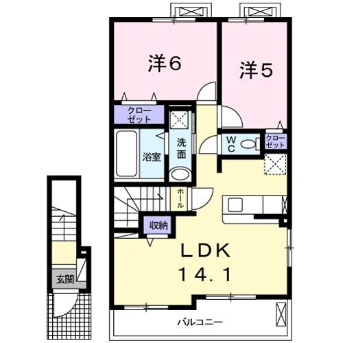 ローズガーデン弐番館の物件間取画像