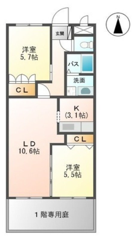 羽犬塚駅 徒歩48分 1階の物件間取画像