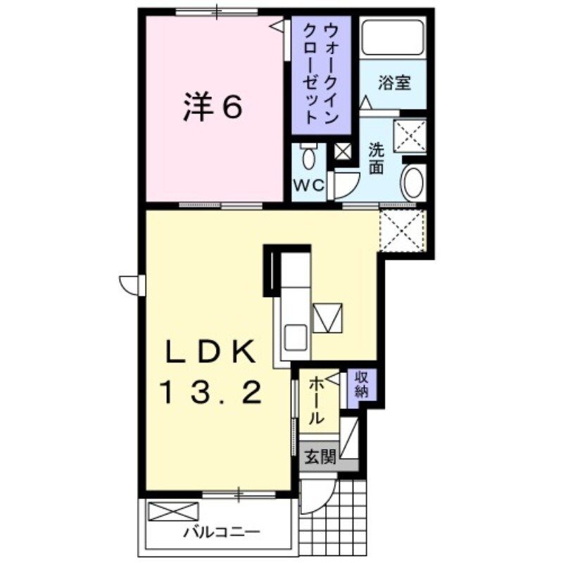 荒木駅 徒歩9分 1階の物件間取画像