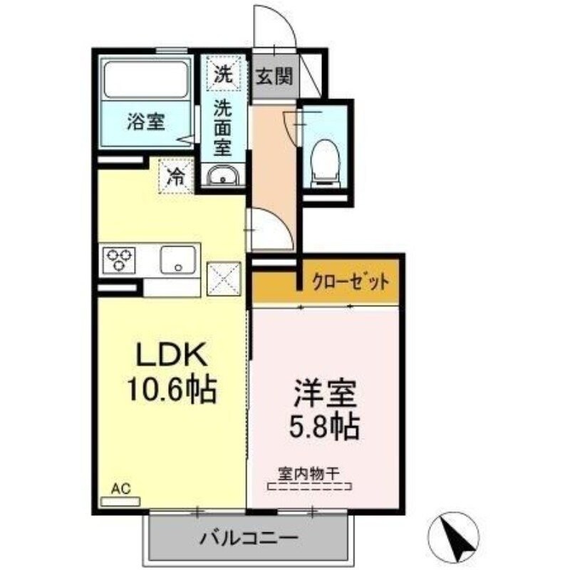 羽犬塚駅 徒歩91分 1階の物件間取画像