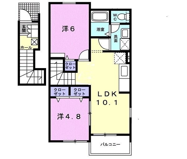 ハナミズキBの物件間取画像