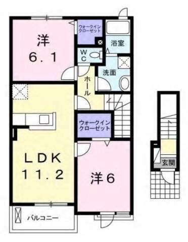 羽犬塚駅 徒歩31分 2階の物件間取画像