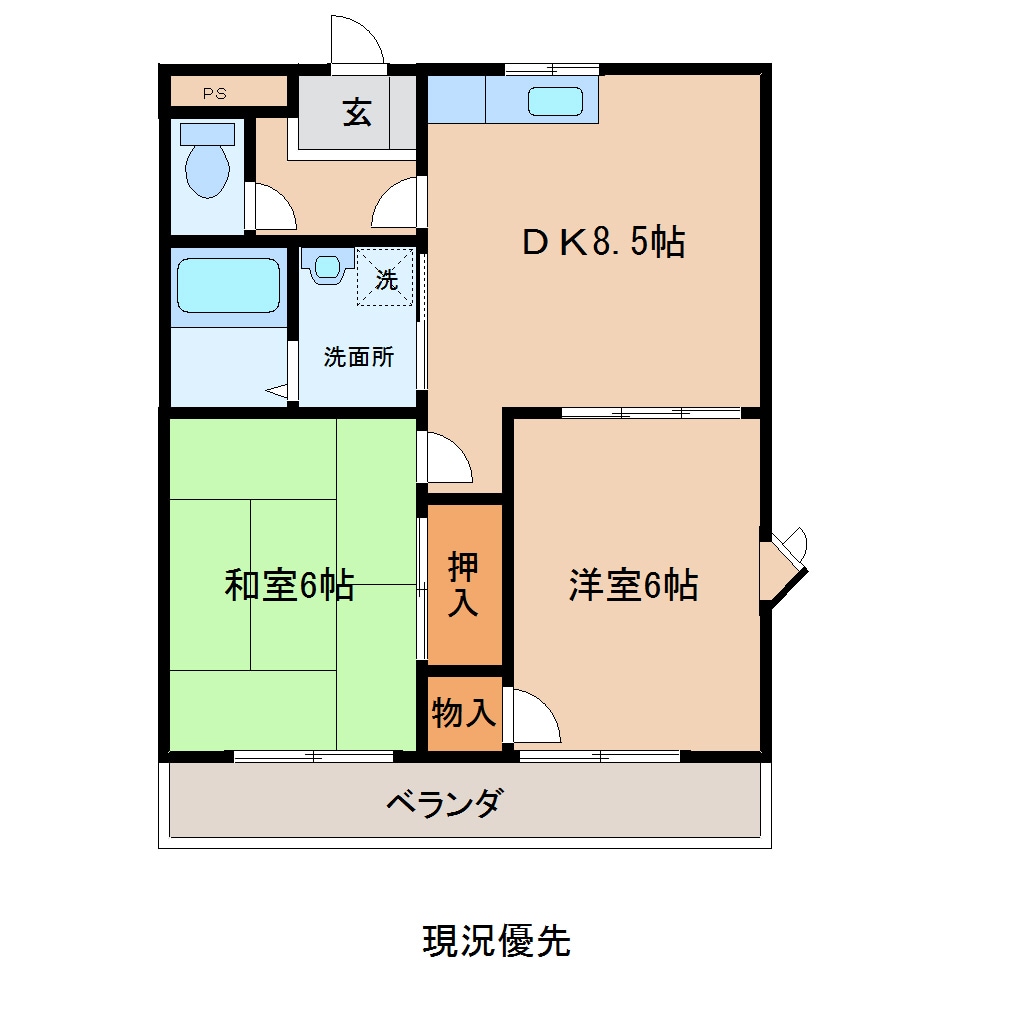 ハクユウ中央の物件間取画像