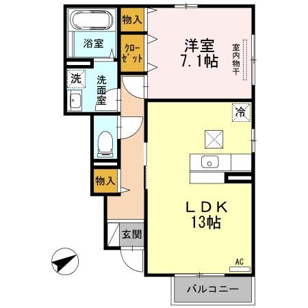 園田 徒歩2分 1階の物件間取画像