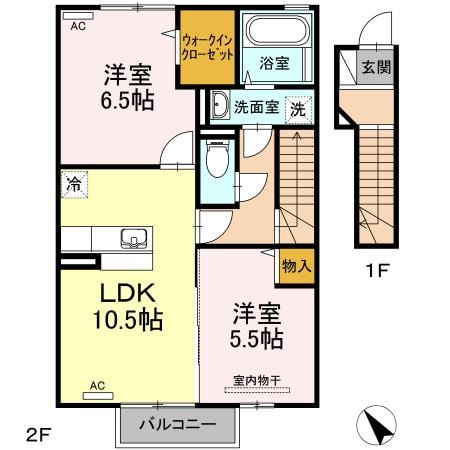 中津駅 徒歩32分 2階の物件間取画像