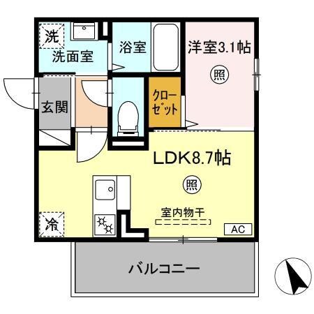 吉富駅 徒歩5分 3階の物件間取画像