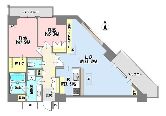 ルネッサンスタワー上野池之端の物件間取画像