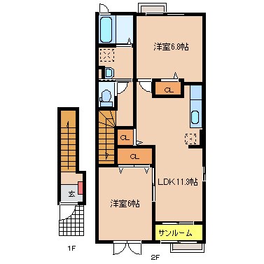 エスポワールの物件間取画像