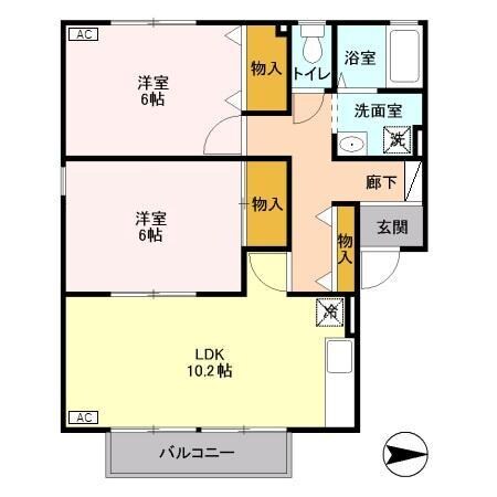 オーク　ヴィレッジ　Ａの物件間取画像