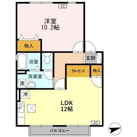 ヴィラ・アネシス　Ｄの物件間取画像