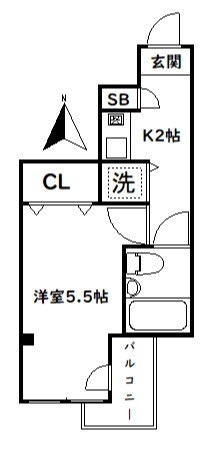 カースク中野の物件間取画像