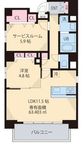 東中野駅 徒歩1分 8階の物件間取画像