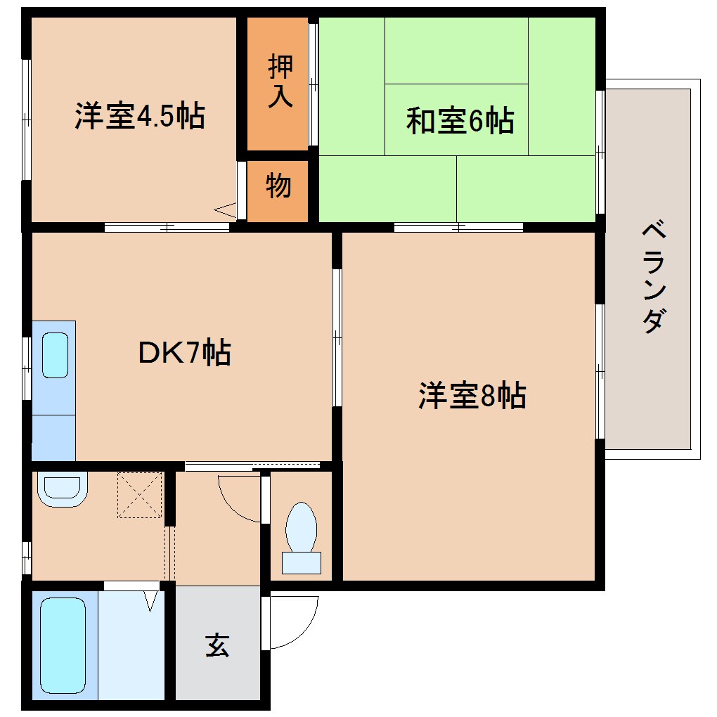 近鉄奈良駅 バス15分  八条町地蔵前下車：停歩3分 2階の物件間取画像