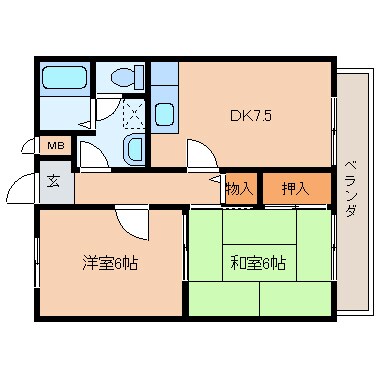 近鉄奈良駅 バス15分  木津南ソレイユ下車：停歩3分 2階の物件間取画像