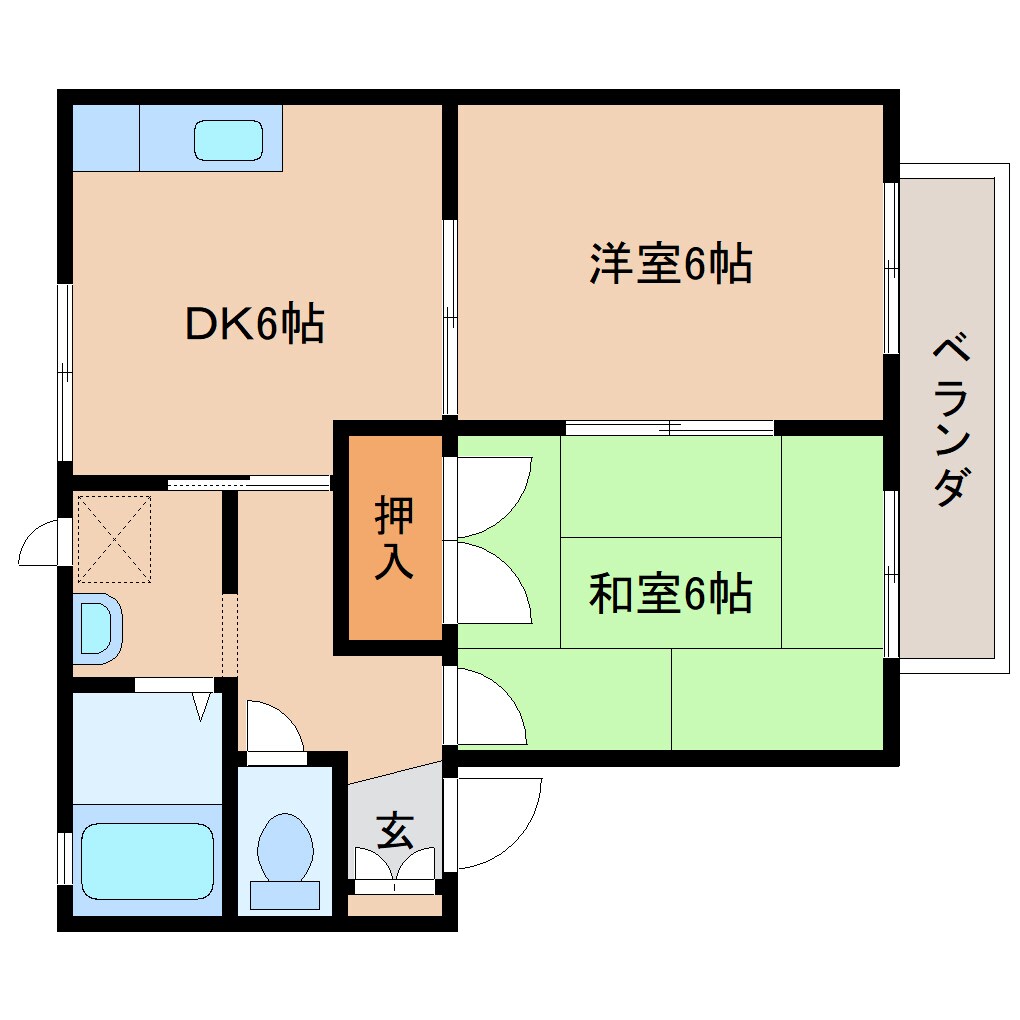 奈良県奈良市芝辻町ハイツ 1階の物件間取画像