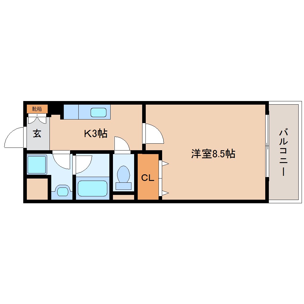 奈良駅 徒歩2分 6階の物件間取画像