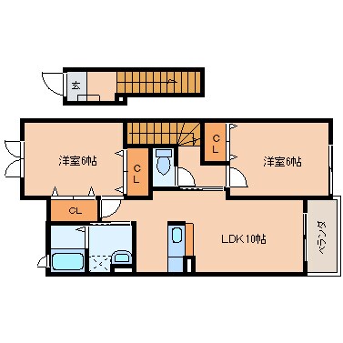 木津駅 徒歩20分 2階の物件間取画像